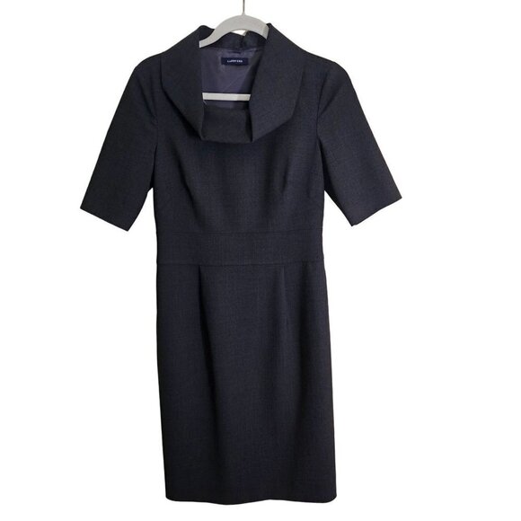 Lands' End Unique Gray Wool Blend Secretary Chic Midi Dress Size 6T - Picture 1 of 9